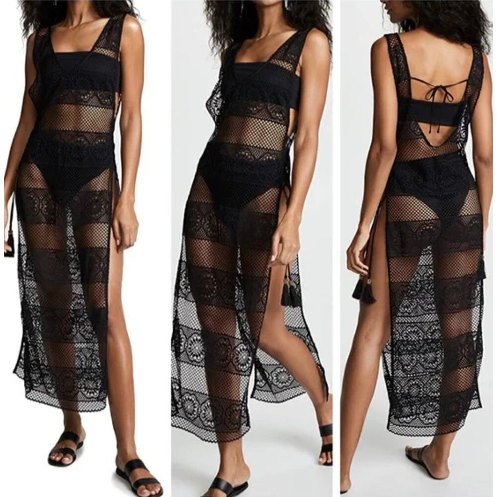 PILYQ Joy Lace Cover Up Black Women's Small​​​